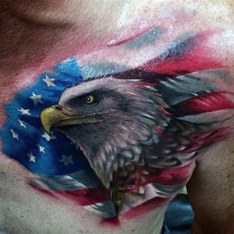 91 Cool Patriotic Tattoos for Men | American flag tattoo, Patriotic tattoos, Eagle chest tattoo