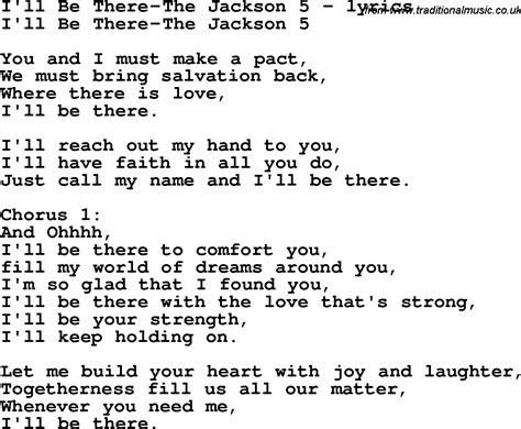 Love Song Lyrics for:I'll Be There-The Jackson 5