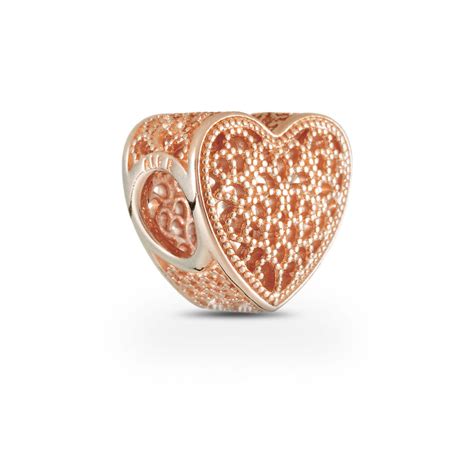 Filled with Romance Heart Charm in Pandora Rose™ | Rose gold plated | Pandora Canada