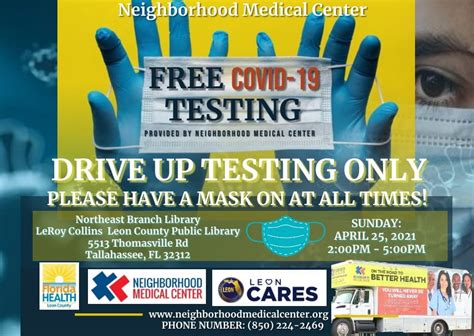 Free Community DRIVE UP ONLY Covid-19 Testing (April 25, 2021 ...