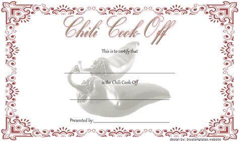 Chili Cook Off Certificate Template - 10+ Best Ideas