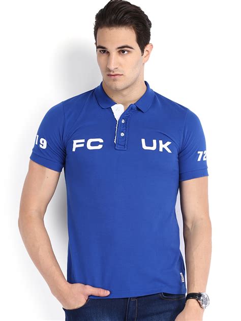 Buy French Connection Men Blue Polo Pure Cotton T Shirt - Tshirts for ...