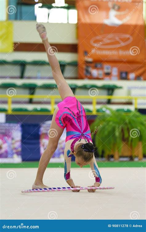 Athlete Performing Her Hoop Routine Editorial Stock Photo - Image of object, national: 90811278