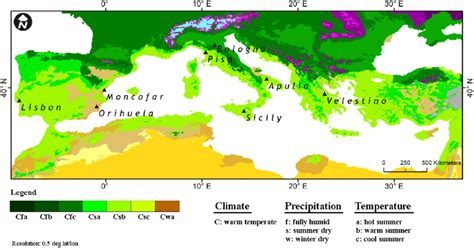 Mediterranean Climate World Map