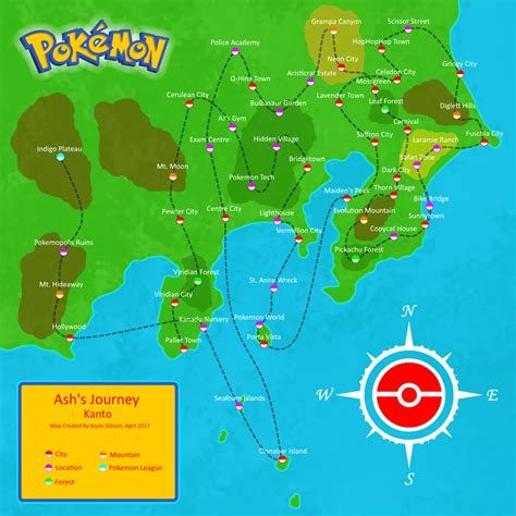 Pokemon Anime Kanto Map