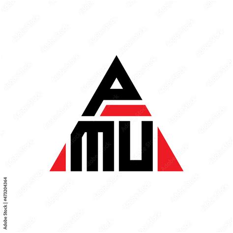 PMU triangle letter logo design with triangle shape. PMU triangle logo ...