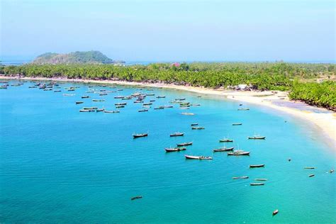 NGWE_SAUNG, coastline offers pure white sand,an unspoiled backdrop of lush forests,palm trees ...