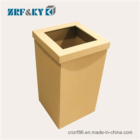 Custom Eco-Friendly Disposable Corrugated/Cardboard Waste Paper Bins/Trash Cans Garbage Can ...