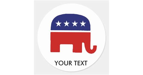 Republican Elephant / GOP Elephant Classic Round Sticker | Zazzle