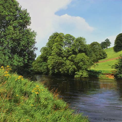 Michael James Smith, Original oil painting on panel, The River Wharfe, Yorkshire 13x13ins, Art ...