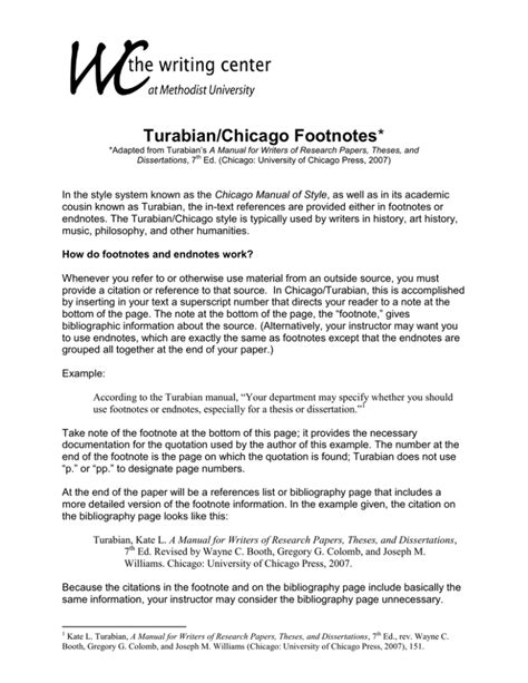 Turabian/Chicago Footnotes