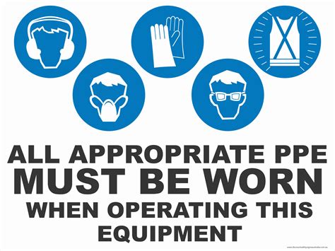 APPROPRIATE PPE - WHEN OPERATING THIS EQUIPMENT - 5 CONDITION | Discount Safety Signs New Zealand