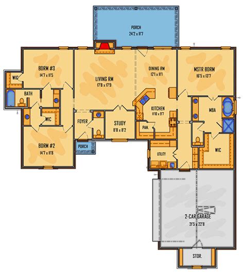 Single Level 3 Bedroom Floor Plans - floorplans.click