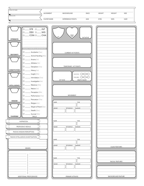 Mullet Wesker's D&D 5E Character Sheet | Character sheet, Character ...