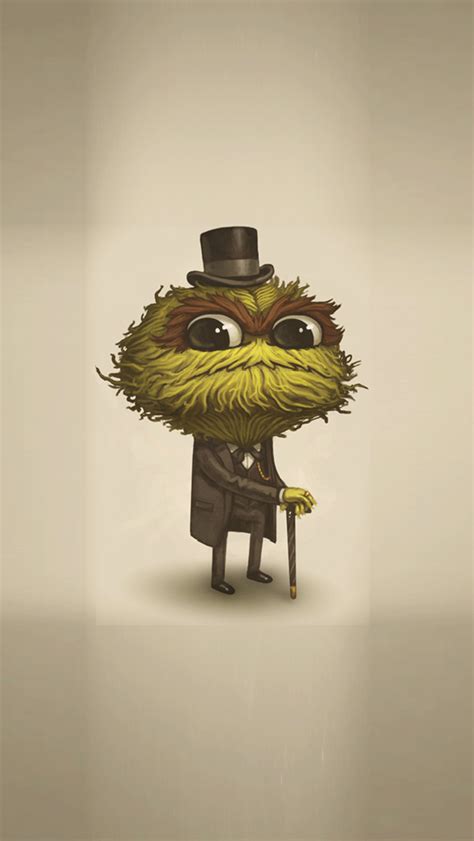 Fancy Oscar the Grouch (x-post from r/wallpaper) : iWallpaper