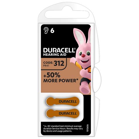 Duracell Hearing Aid Batteries Size 312