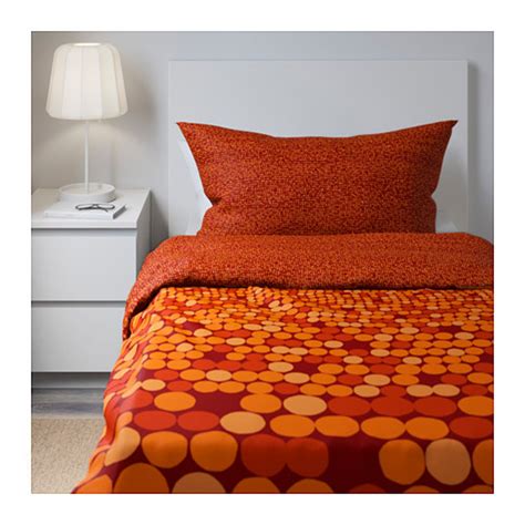 IKEA Smorboll ORANGE TWIN Duvet COVER Pillowcase Set SMÖRBOLL Dots Modern New