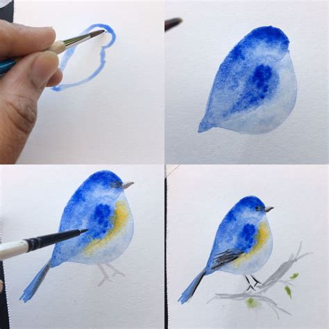 How to draw a bird tutorial for kids easy watercolor bird painting tutorial for beginners – Artofit