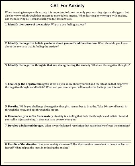 Cognitive Therapy Worksheets