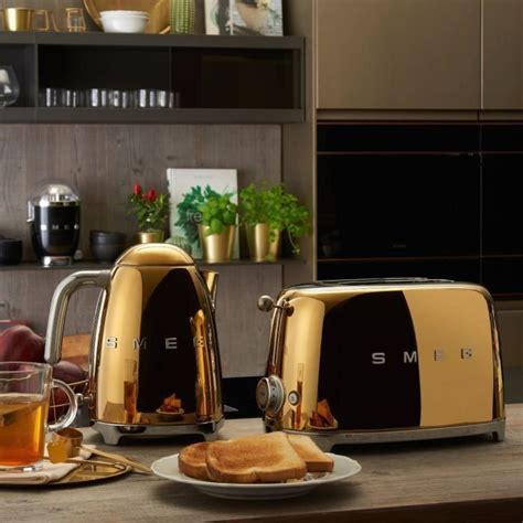 Smeg Gold Kettle and Toaster Set | 1000 | Kettle and toaster set ...