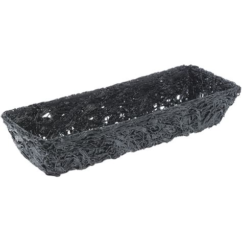 Rectangular Black Plastic Ventilated Produce Tray - 15"L x 6"W x 3"H