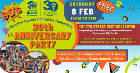 Manatee County Habitat for Humanitys 30th Anniversary Party Tickets, Manatee Performing Arts ...