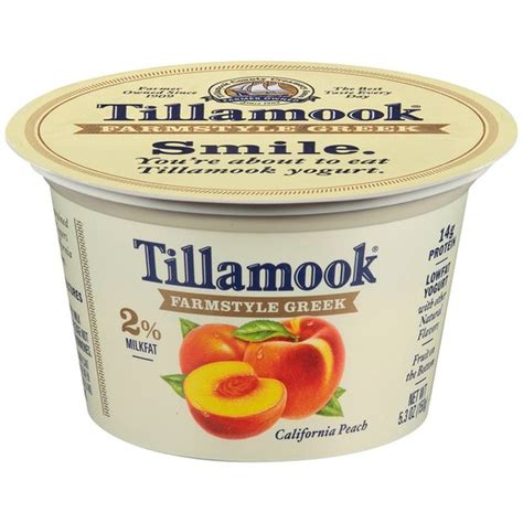 Tillamook Yogurt, Greek, Lowfat, California Peach (5.3 oz) - Instacart