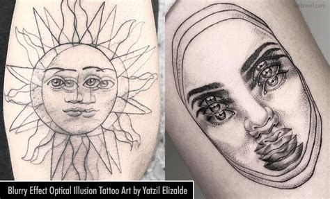 Trippy optical illusion Tattoos by Mexican artist Yatzil Elizalde