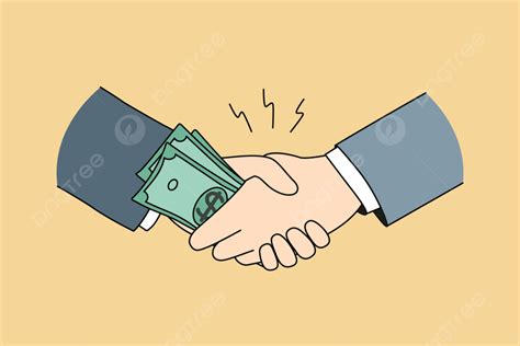 Businessmen Shaking Hands Giving Money Bribe, Bribery, Negotiation ...