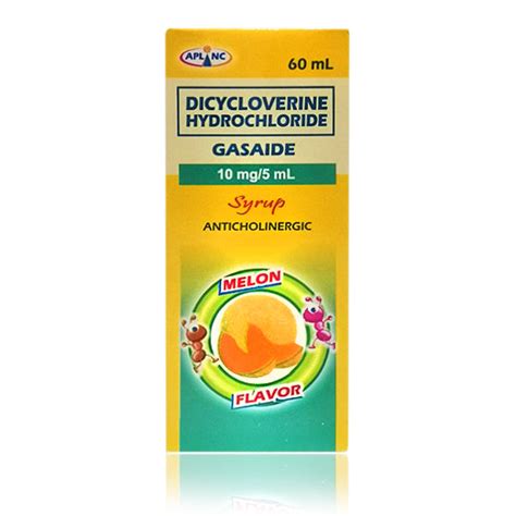 Dicycloverine Hydrochloride (Gasaide) 10mg/5ml Syrup Anticholinergic 6 ...