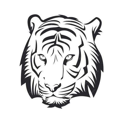 Premium Vector | Tiger front face vector silhouette