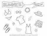 Coloring Pages Summer Beach Clothes sketch template