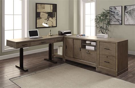 Midtown Modular Home Office Set W/ Power Lift Desk Parker House, 1 ...