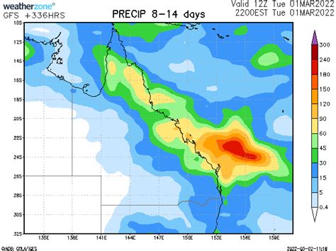 Queensland Extended GFS Rainfall Forecast - www.farmonlineweather.com.au