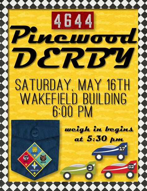 Pinewood Derby Flyer Template