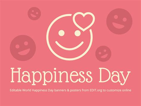 International Day of Happiness Poster Templates