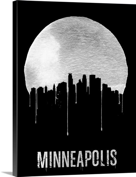 Minneapolis Skyline Black Wall Art, Canvas Prints, Framed Prints, Wall ...