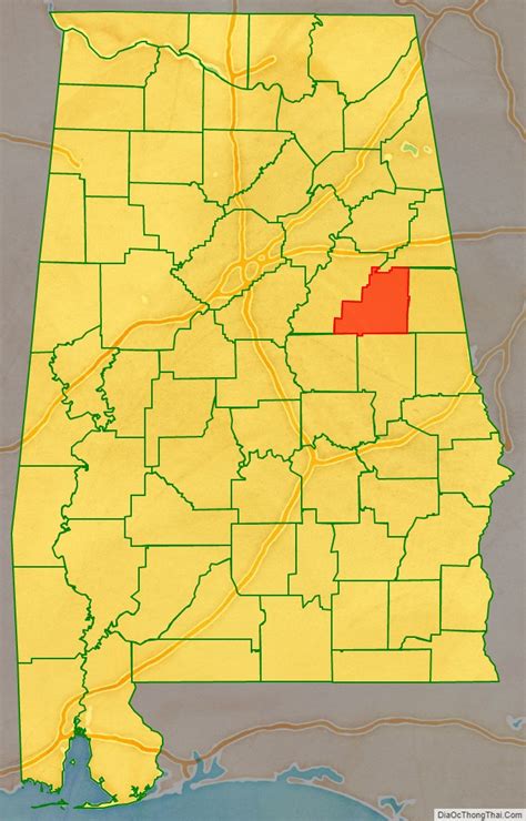 Map of Clay County, Alabama - Thong Thai Real