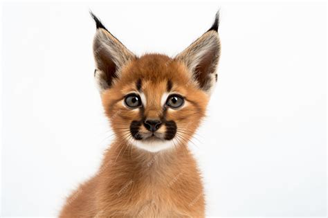 Premium AI Image | A baby caracal with white background