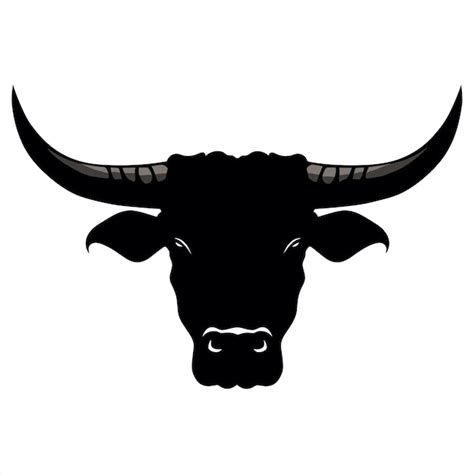 Premium Vector | Simple bull logo black and white vector illustration