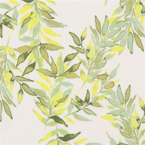 Watercolour Green Leaves Branches Fabric by Art Gallery Fabrics - modeS4u