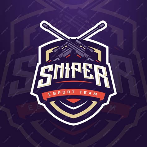 Premium Vector | Sniper e-sports logo template with gun for game team ...