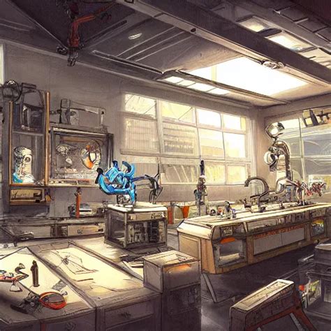 a detailed painting of future science laboratory by | Stable Diffusion