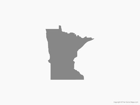 Printable Vector Map of Minnesota - Single Color | Free Vector Maps