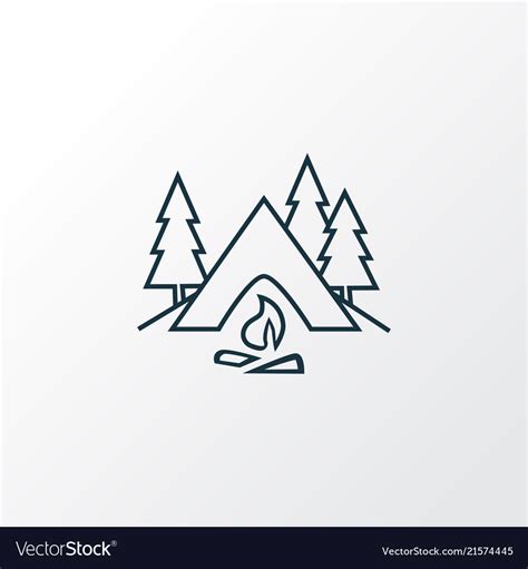 Camping icon line symbol premium quality isolated Vector Image