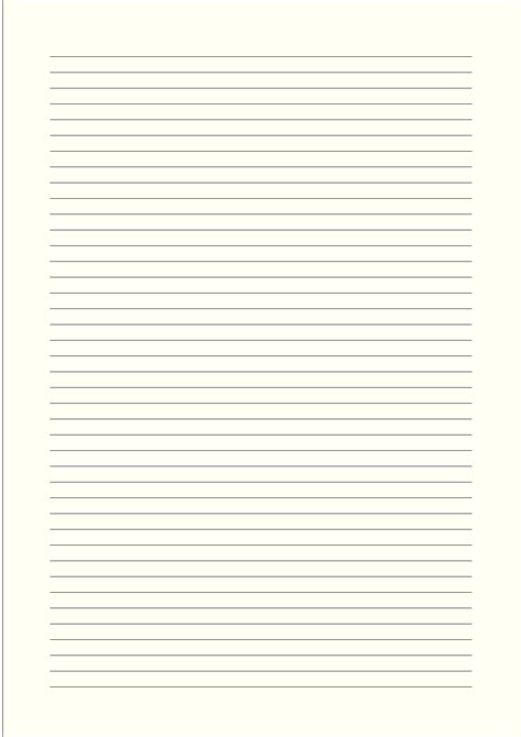 A4 Size Lined Paper with Narrow Black Lines - Pale Yellow Free Download