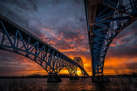 Grand Island Bridge Sunrise Photograph by John R Witt - Fine Art America