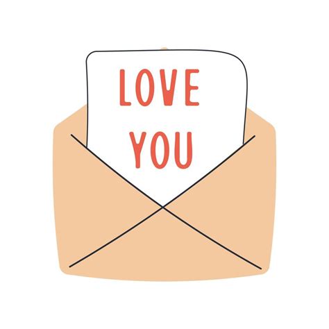 Envelope with love letter. Cute design. 14374780 Vector Art at Vecteezy