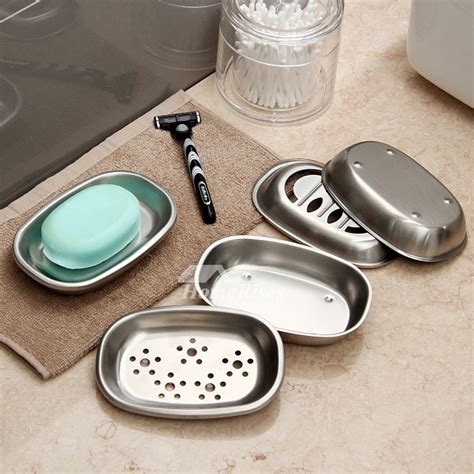 ORZ Modern Brushed Stainless Steel Soap Dish Set