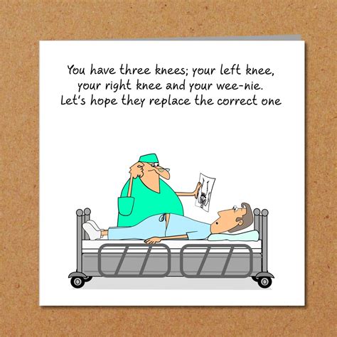 Funny Knee Replacement Surgery Card Get Well Soon Card - Etsy | Funny get well cards, Get well ...